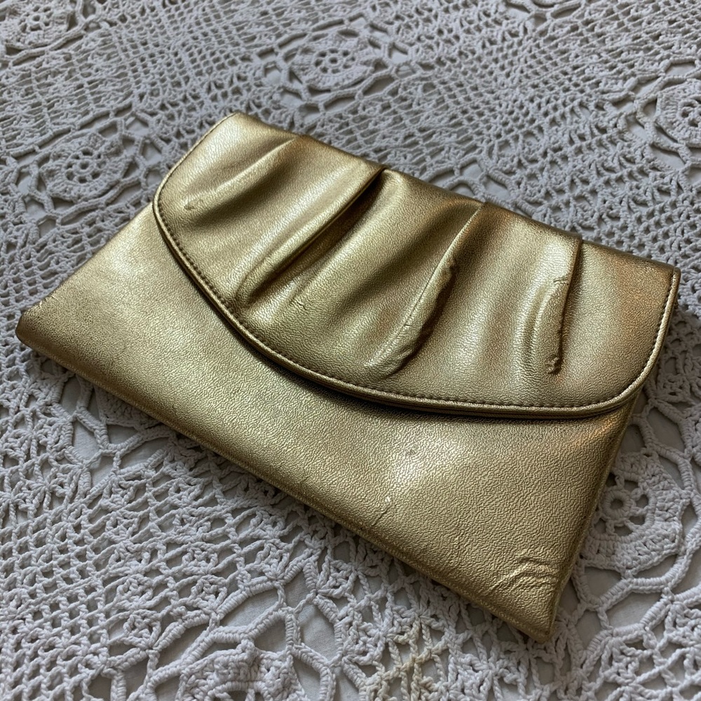 Vintage Gold Lamé Clutch Simple Perfect Statement